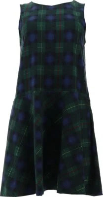 Lands' End Knit Jumper Hunter Classic Navy Plaid 7 NWOT (600) - Image 1 of 4