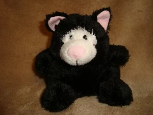 Russ Berrie Luvvies BEV Black & White Kitty Cat Small Plush & Beans 4" - Imagen 1 de 6