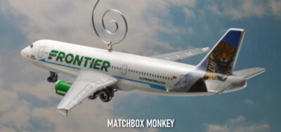 Spot Jaguar Frontier Airlines Airbus A321 Airplane Jet Christmas Ornament Adorno - Image 1 of 4