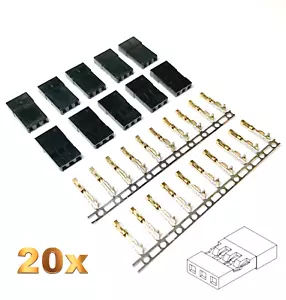 20 Stück Female Servo Stecker Vergoldet JST-SH JR Graupner kompatibel Crimp Pins - Bild 1 von 12