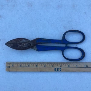 Tin Snips 10 in Shears Cutting Tool Drop Forged Solid Steel Blades Blue - Picture 1 of 8