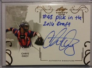 2016 Leaf Trinity Inscription CHRIS OKEY Autograph