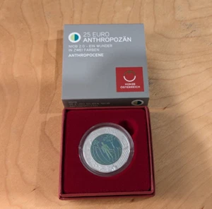 Austria 2018 25 Euro Silver Niobium Coin - Anthropocene / Anthropozän - Zdjęcie 1 z 1