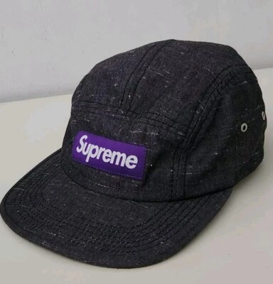SS09 Supreme camp cap vintage Grey hat from 2009 Purple box logo Very Rare - Image 1 of 4