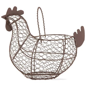 Tag Farmhouse Rustic Vintage Chicken Wire Egg Basket With Handle For Egg Hold... - Picture 1 of 9