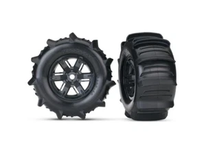 7773 - Neumáticos y ruedas Traxxas X-Maxx ruedas negras neumáticos de paleta (par) - Imagen 1 de 3