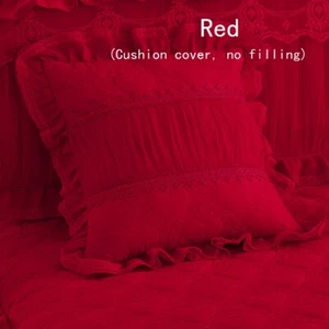 2PCS 45cm Cushion Covers Princess Lace Ruffle Square Zip Pillowcases Sofa Decor - Picture 1 of 15