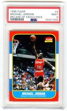 MICHAEL JORDAN~1996 FLEER PREMIER "DECADE of EXCELLENCE" PSA-9 MINT NBA CARD #4