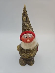 Vintage Paper Mache Gold Glitter Santa Nodder Container Germany - Picture 1 of 9