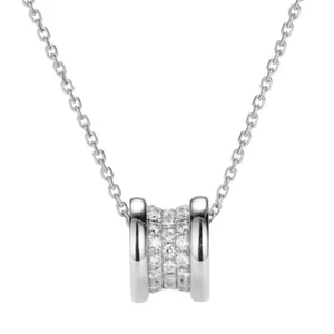 18 in 925 Silver Chain Women's Round Pendant Three Rowes AAA CZ Necklace - Picture 1 of 7