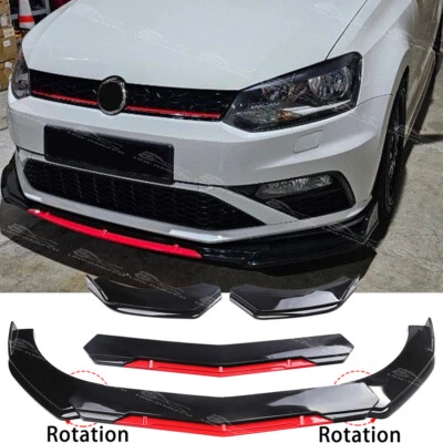 Kit de carrocería divisor alerón parachoques delantero brillante para Volkswagen Polo Golf GTI R-Line Foto 1 de 4