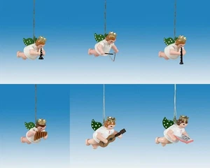 Baumbehang Schwebeengel mit Krone 6-teilig Höhe ca 6 cm NEU Christbaumschmuck  - Picture 1 of 1