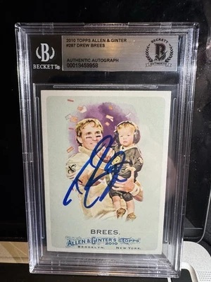 DREW BREES Signed Auto Autograph 2010 Topps Allen & Ginter BAS Beckett Coa - Image 1 of 2