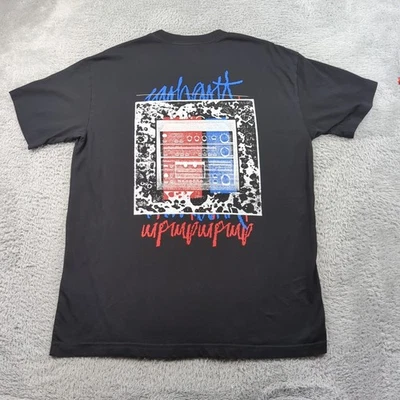 Camiseta Carhartt WIP Para Hombres M Negra Estéreo Manga Corta Estampado Gráfico Doble Cara Foto 1 de 4