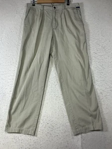 Pantaloni kaki vintage KAHALA made in Fiji 100% cotone pieghettato davanti vita elasticizzata uomo 34 - Foto 1 di 15
