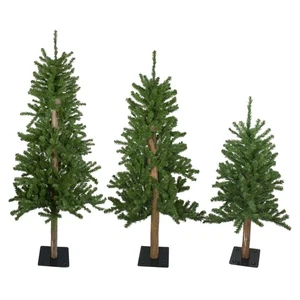 Northlight Set of 3 Alpine Artificial Christmas Trees 3', 4'and 5'- Unlit - Picture 1 of 5