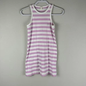 Crewcuts Girls Pink Purple White Stripe Ribbed Tank Dress Size 10 - Picture 1 of 5