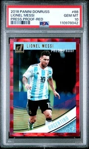 2018 Panini Donruss Lionel Messi Red Press Proof #88 Argentina SP - PSA 10 - Bild 1 von 2