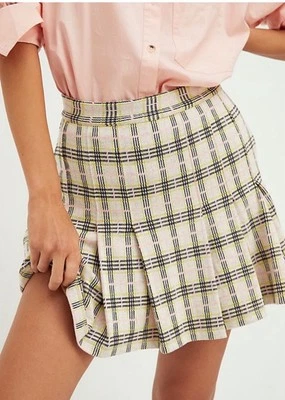 FREE‎ PEOPLE Falda Plisada Miel en Retro Sol Combo Preppy Academia Talla 6 Foto 1 de 4