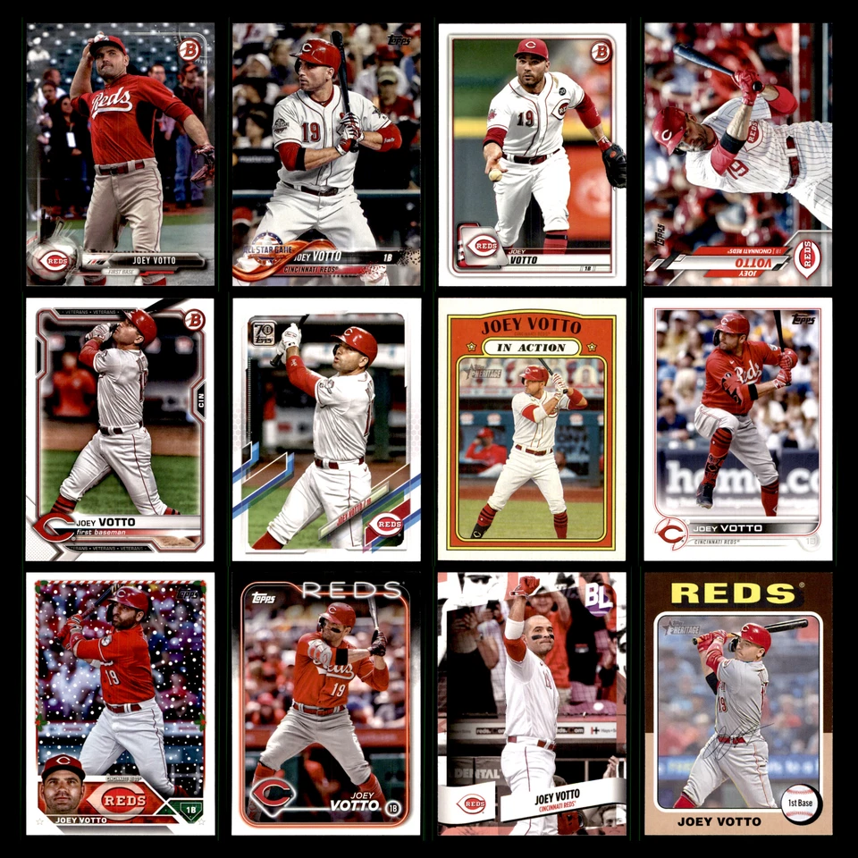 ¡Lote de 12 tarjetas de béisbol diferentes Joey Votto 2017-2024 Cincinnati Reds solamente! MLB Foto 1 de 4