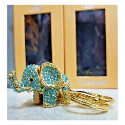 Thai elephant keychain Muticolor Crystal Lucky Premium Gift Souvenir Thailand - Image 1 of 4