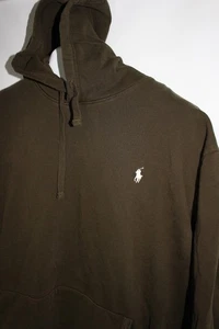 SUDADERA CON CAPUCHA RALPH LAUREN POLO VERDE PESO PESADO L/S TALLA: 3XB 3XL USADA - Imagen 1 de 2