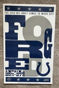 2019 NFL Draft Limited Edition Hatch Show Print/Poster Indianapolis Colts 14x22 - Picture 1 of 9