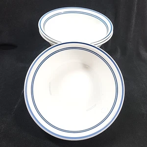 Vtg Corelle Corning Classic Cafe Blue Soup Cereal Bowl Set of 3 USA Made 6.25" - Picture 1 of 5