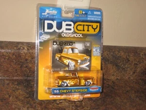 Jada 1:64 Old Skool 1955 Chevy Stepside Pickup '55 2005 Gold Dub City Wave 13 - Picture 1 of 2