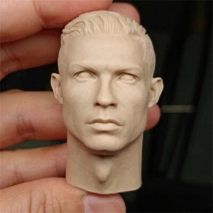 1:6 Unpainted CR7 Football Player Head Sculpt For 12" Male Action Figures - Picture 1 of 3
