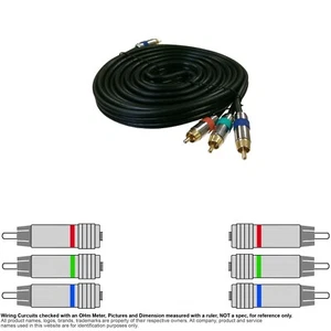 Cable Coax Coaxial RCA 3:3 Video RGB Component  12FT #201922 - Picture 1 of 2