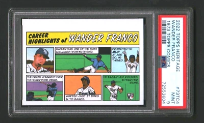 WANDER FRANCO 2022 HERITAGE 1973 TOPPS COMICS RC #73TC4 PSA 9 MINT! RAYS MLB ] - Image 1 of 2