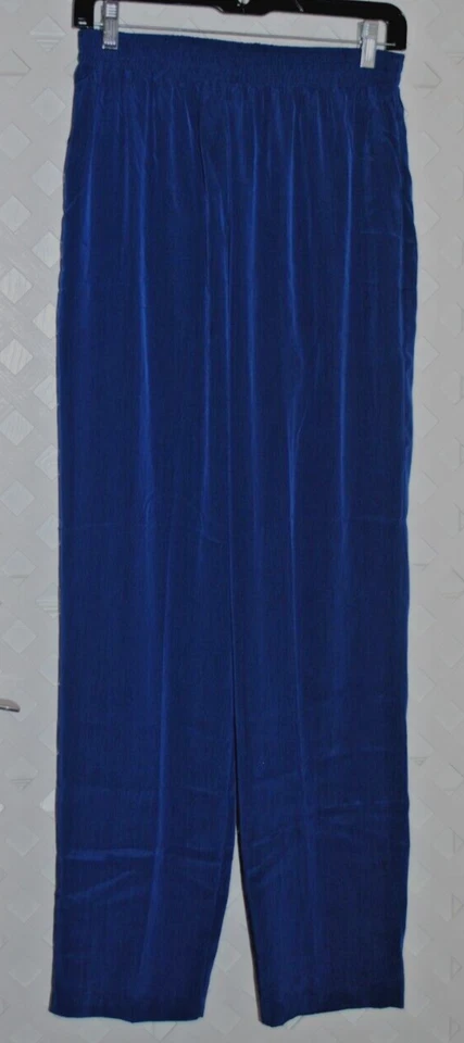 Pantalones para mujer Maggie Sweet sedosos azul real oscuro pantalones con bolsillos medianos Foto 1 de 4