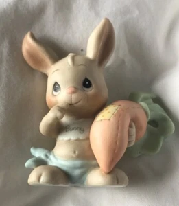 Precious Moments Figurine Little Bunny Rabbit & Carrot 1988 “Some Bunny Cares” - Picture 1 of 7
