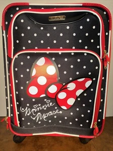 AMERICAN TOURISTER DISNEY MINNIE MOUSE BOW SUITCASE 21" SPINNER Wheels Q/R Handl - Picture 1 of 24