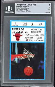 1995 Scottie Pippen Ticket Stub Chicago Bulls vs. Houston Rockets BGS 5 EX - Picture 1 of 2