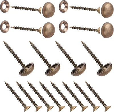 INCREWAY Mirror Screws, 8Pcs Decorative Brass Mirror Screws Mirror Nails Mirror  - Image 1 of 4