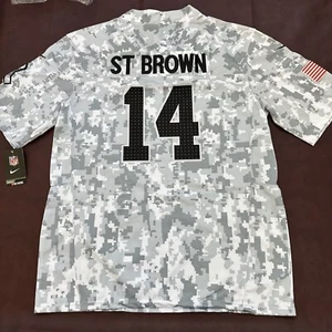 Camiseta deportiva Amon Ra St marrón Salute To Service para hombre grande Detroit Lions - Imagen 1 de 5