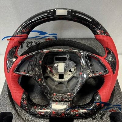 Volante de fibra de carbono forjado LED Fit Chevrolet Corvette C7 Z06 ZR1 2014-19 Foto 1 de 4