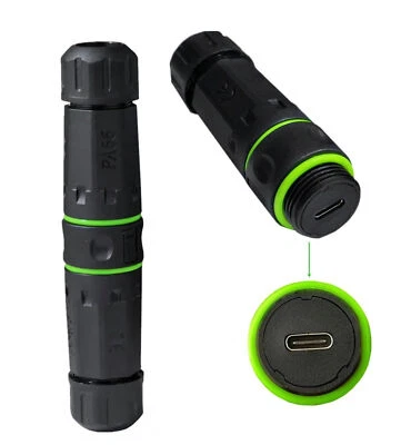 USB-C Panel Mount IP68 Waterproof Bulkhead Outdoor Coupler Female to Female - Image 1 of 4