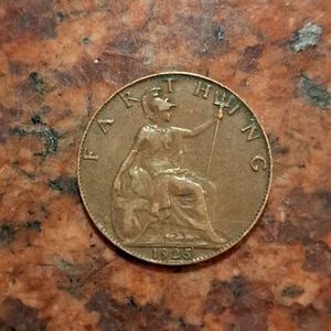 1925 GREAT BRITAIN FARTHING COIN - #B4795 - Picture 1 of 2