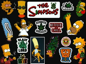 Simpsons Christmas Weed 420 Stoned Joint Kush Bud Vinyl Decals 18 Stickers x 4 - Bild 1 von 9