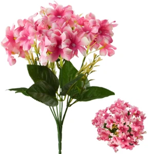 ARTIFICIAL FLOWER HYACINTH BUSH WITH FOLIAGE PINK WEDDING DECOR 34 CM SALE - Picture 1 of 1