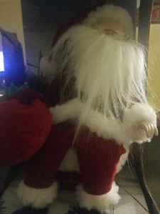 Holiday Creations porcelain Santa with chimney Animated Musical 1994 /gift bag - Picture 1 of 11