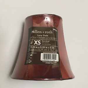 Allen + Roth Extra Small Burgundy Red Satin Light Lamp Shade XS 3”x 5.25"x 5"  
