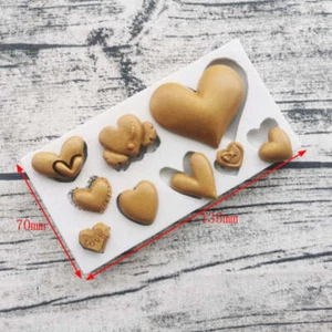 Hearts Silicone Mould Cake Fondant Sugarcraft Soap Valentines Day Theme - Picture 1 of 3
