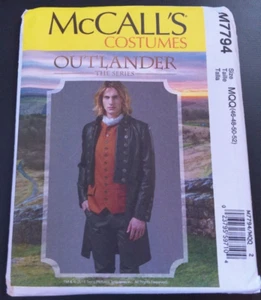 McCalls COSTUMES Pattern M7794 Mens OUTLANDER Jamie Fraser Lined Coat Sz 46-52 - Picture 1 of 3