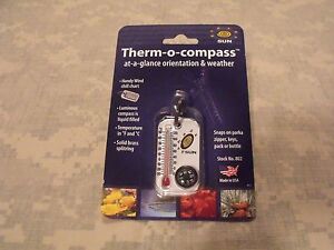 Compass:  Therm-O-Compass, Sun Company, Thermometer w/Split Ring & Wind Chart