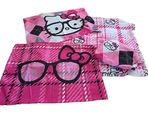Hello Kitty Sheet Set Full Size Fitted Flat 2 Pillow Cases - Picture 1 of 4