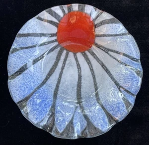 Vintage MCM Midcentury Modernist Fused Art Glass Ashtray Dish - Picture 1 of 10